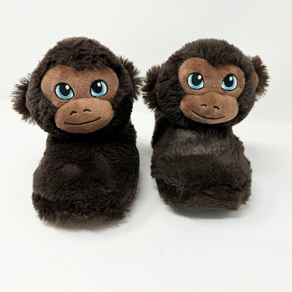Build a Bear Workshop Brown Blue Eyed Monkey Child Slippers Youth Size XL (3-4) - Picture 15 of 15